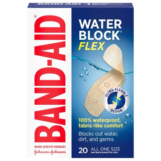 Band-Aid Water Block Flex Waterproof One Size Adhesive Bandages