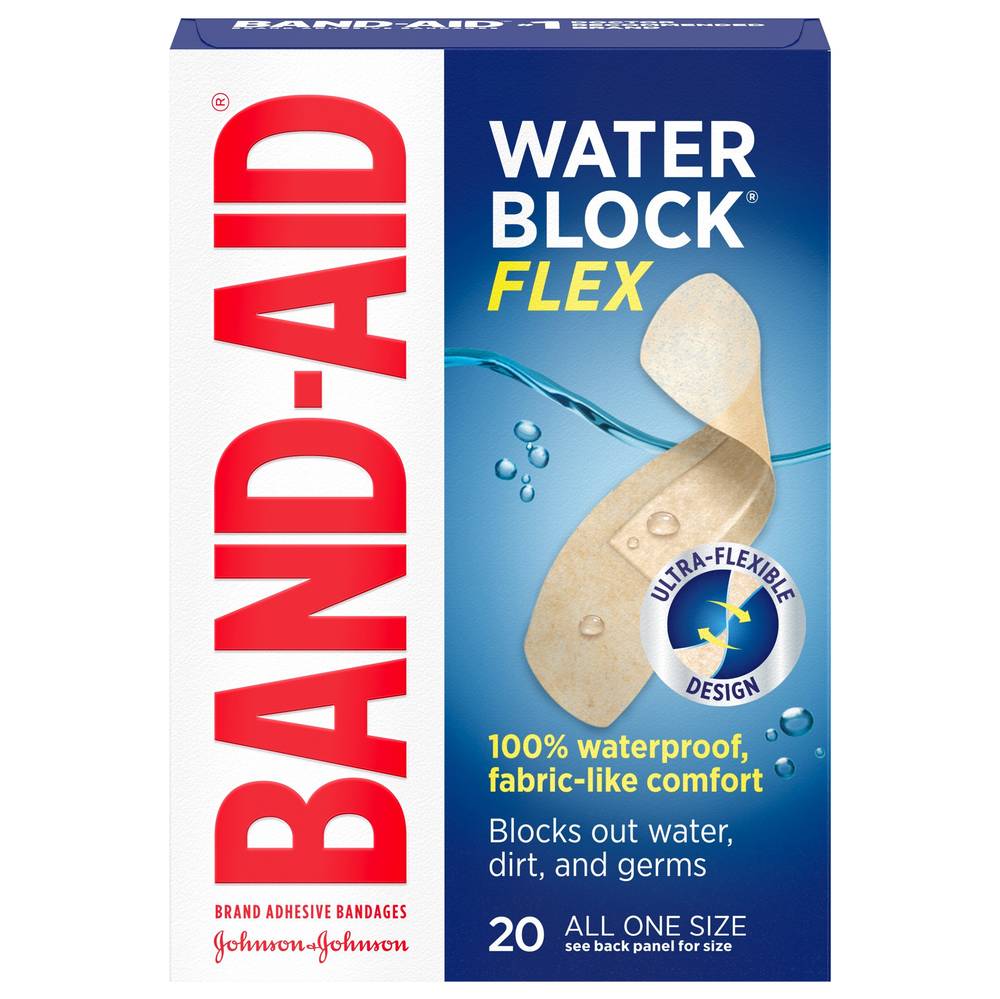 Band-Aid Water Block Flex Waterproof One Size Adhesive Bandages