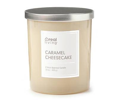 Real Living Caramel Cheesecake Light Gray Colored Glass Jar Candle