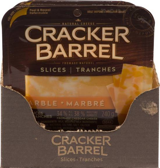 Cracker Barrel Marble Cheddar Cheese Slices (240 g)