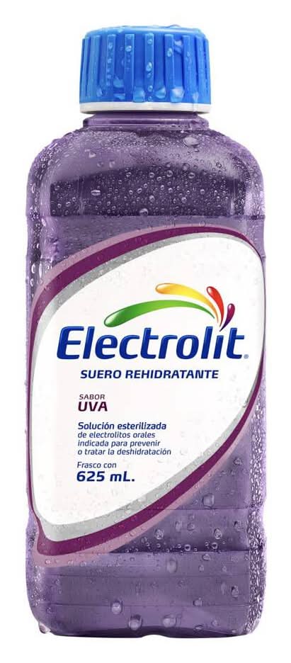 Electrolit · Suero rehidratante con electrolitos en solución oral, uva (625 ml)