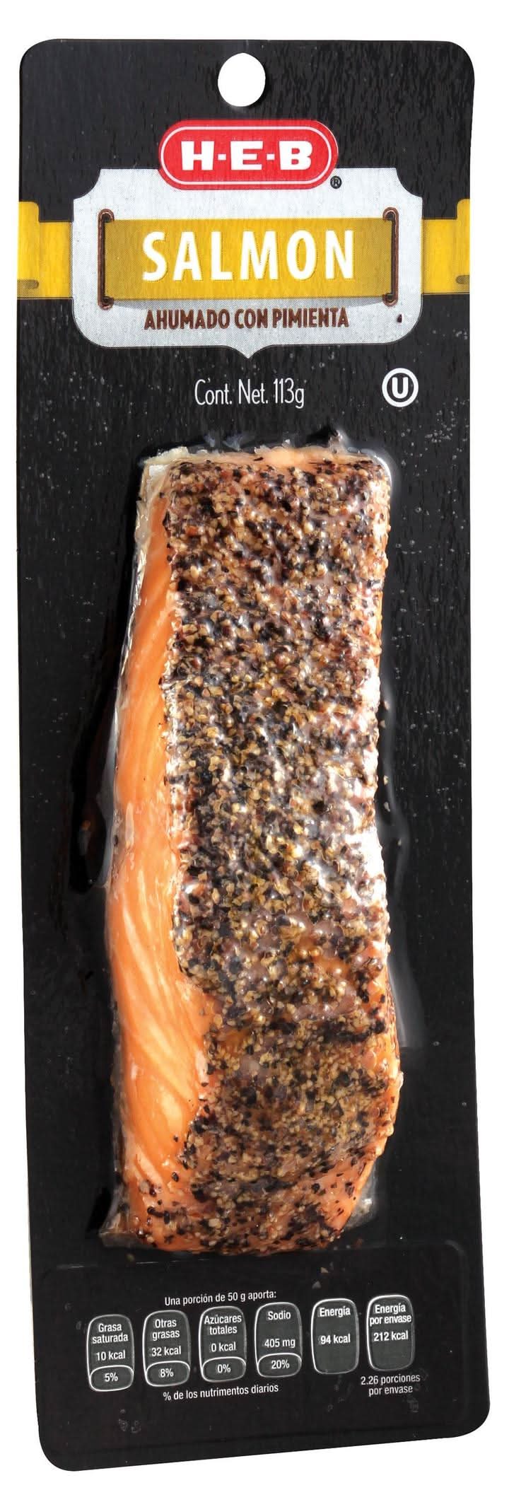 H-E-B · Salmón ahumado con pimienta (113 g)