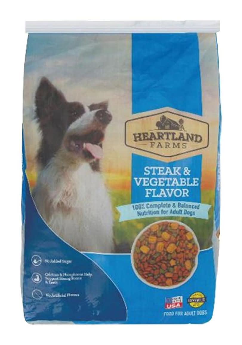 Heartland Farms 100% Complete & Balanced Dry Dogs Food, Steak-Vegetable, Adult (15 lbs)