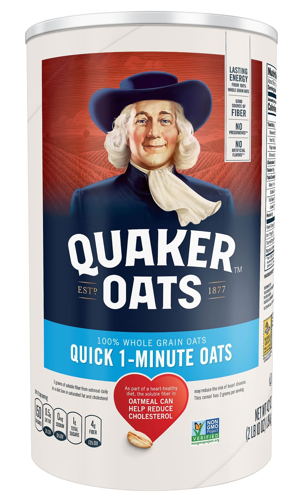 Quaker Quick 1-minute 100% Whole Grain Rolled Oats (42 oz)