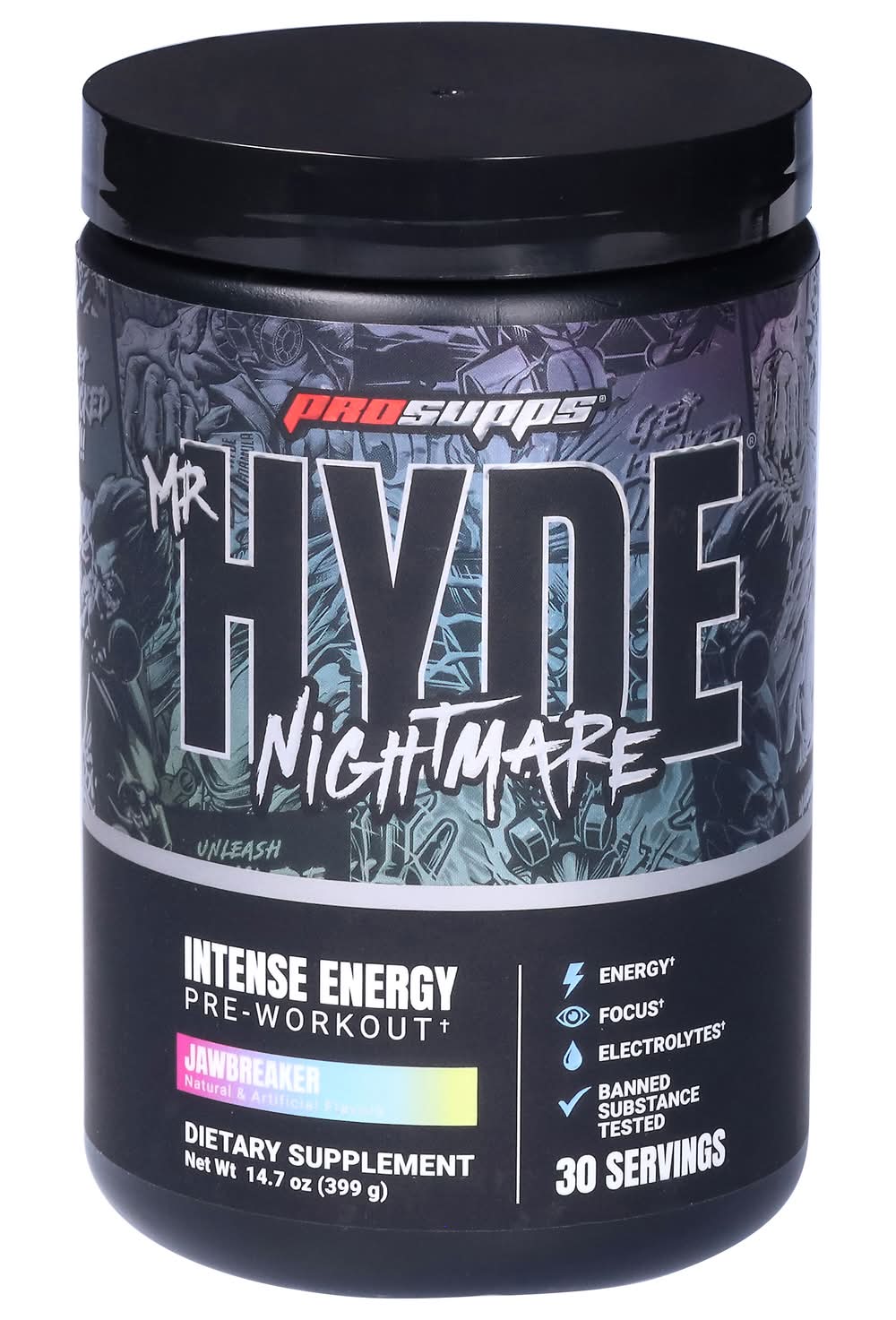 ProSupps Hyde Nightmare Intense Pre-Workout Supplement, Jawbreaker (14.07 oz)