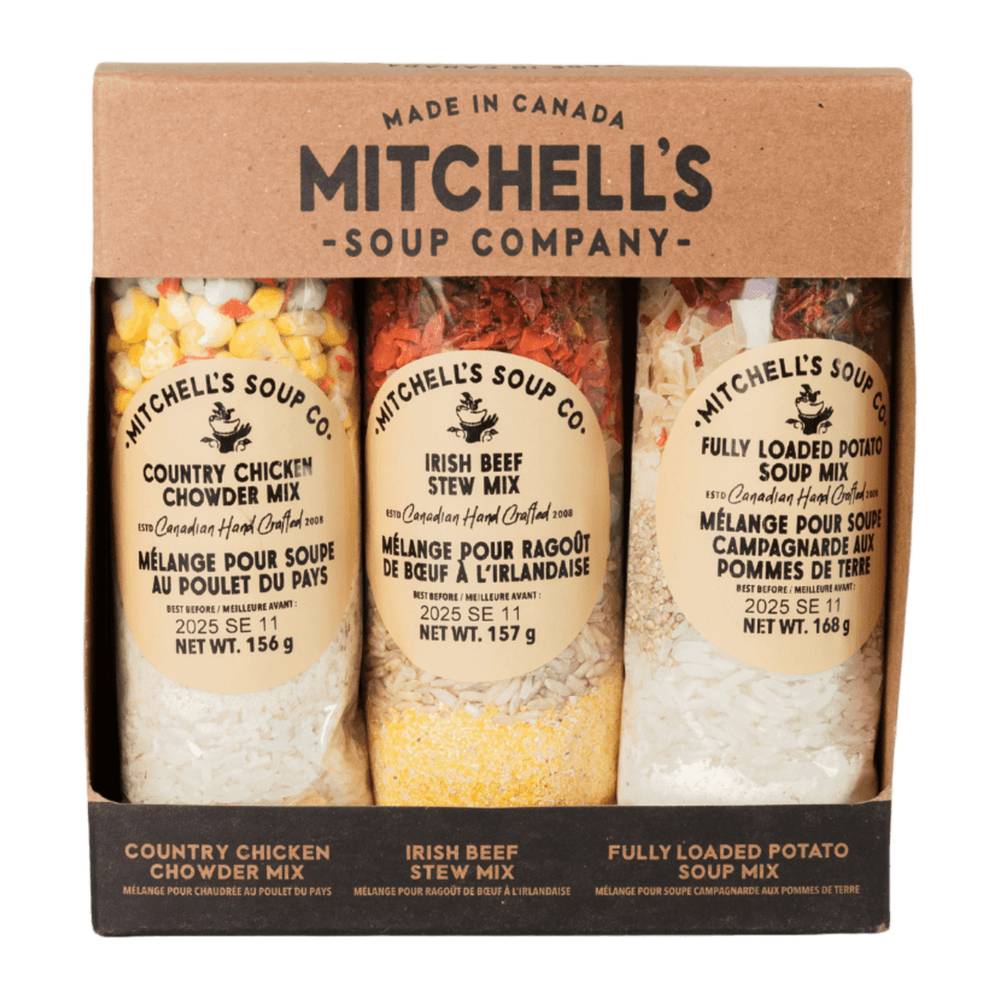 Mitchell's Soup Co. Country Chick, Irish Beef & Loaded Pot Trio Mini Box (481 g)