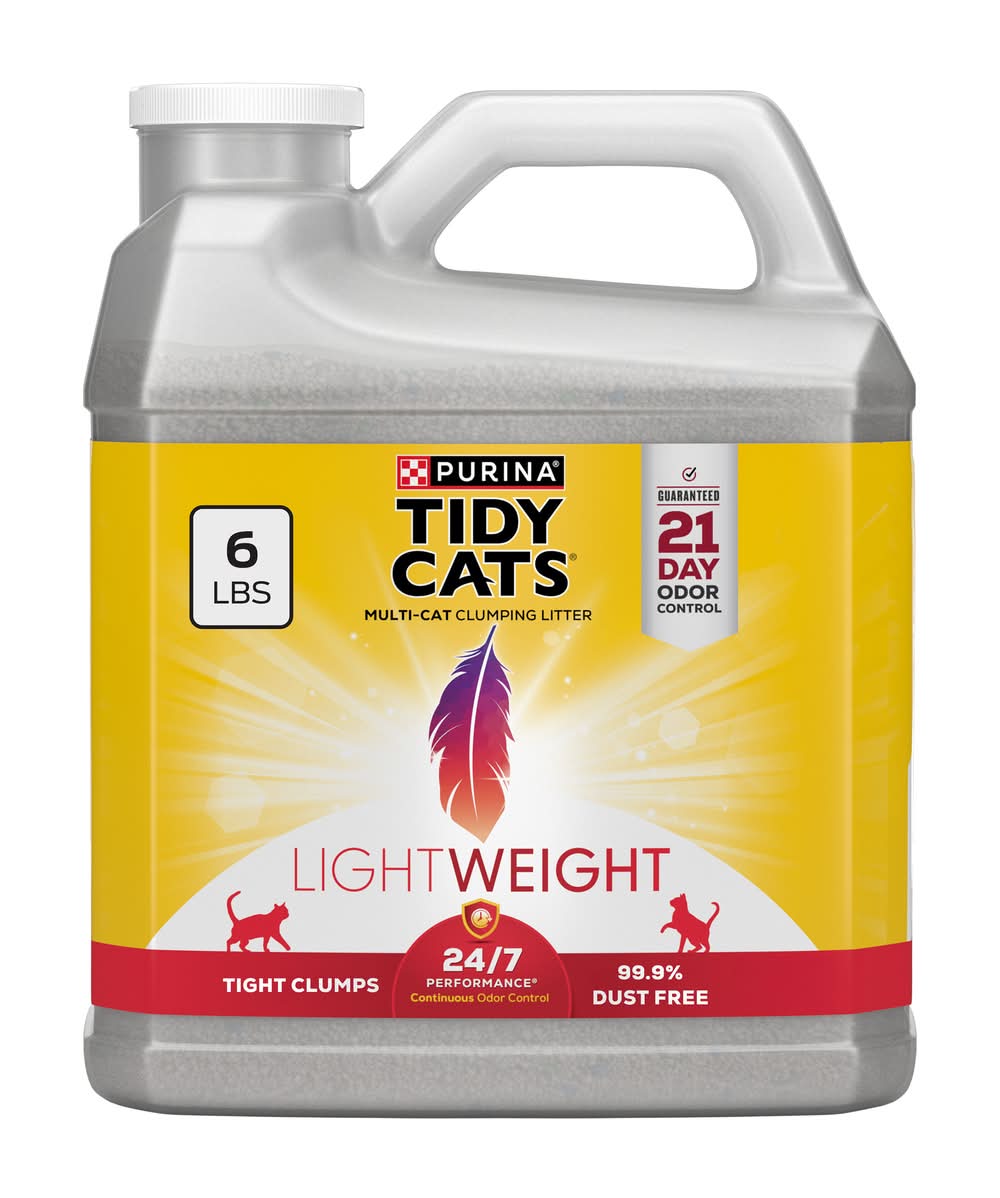 Tidy Cats Purina Light Weight Low Dust 24/7 Performance Multi Cat Litter Clumping Cat Litter (6 lbs)