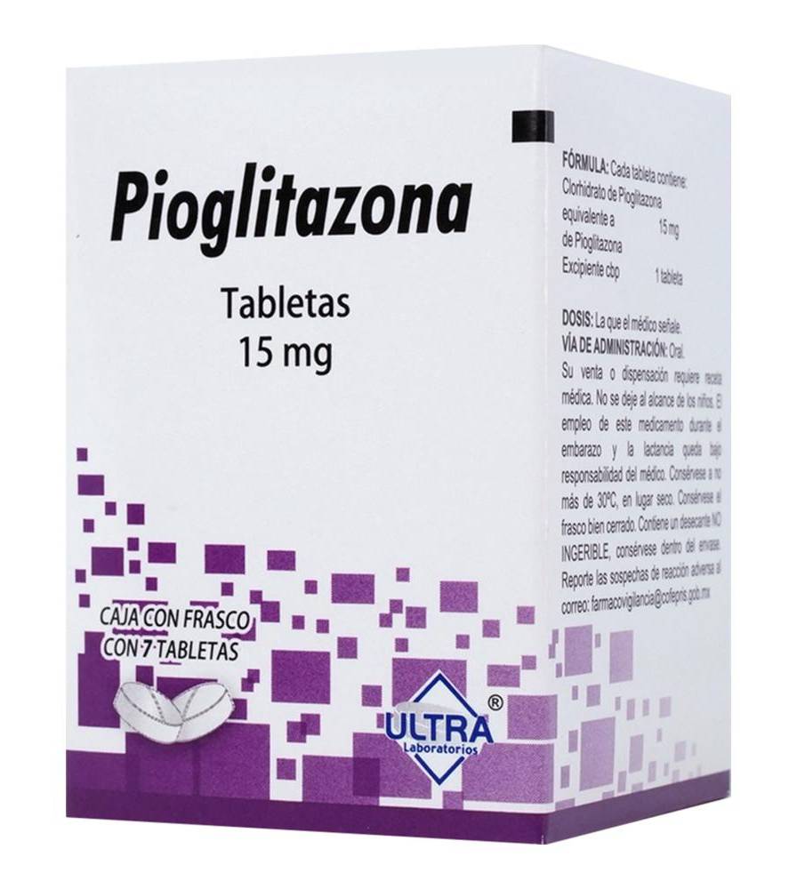 ULTRA Laboratorios · Pioglitazona tabletas 15 mg (10 g)