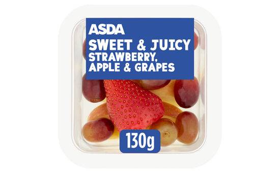 Asda Sweet & Juicy Strawberry, Apple & Grapes 130g