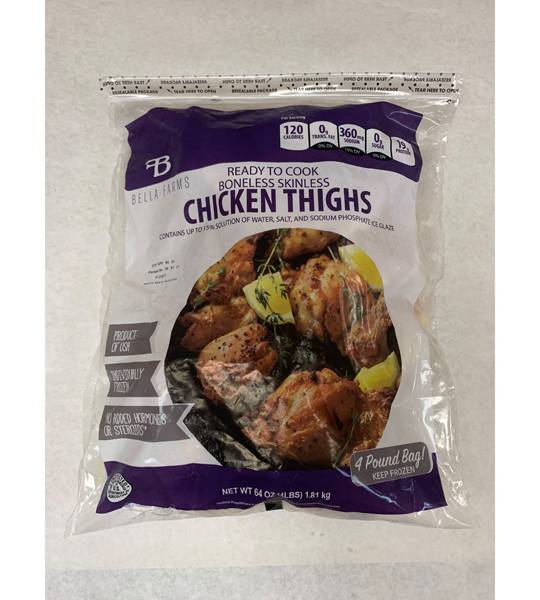 Bella Farms Boneless Skinless Chicken Thighs (4 lbs)