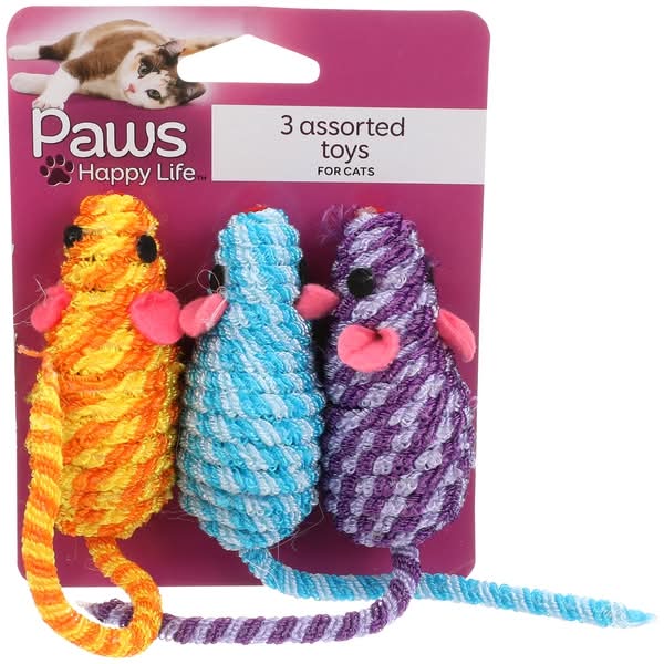 Paws Happy Life Premium Fuzzy Mice With Catnip (3 ct)