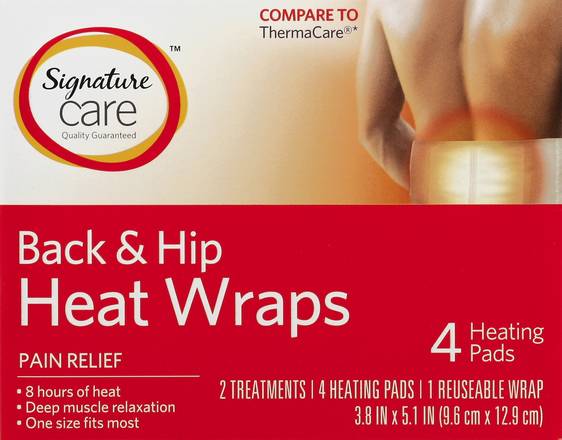 Signature Care Back and Hip Heat Wraps (4 ct)