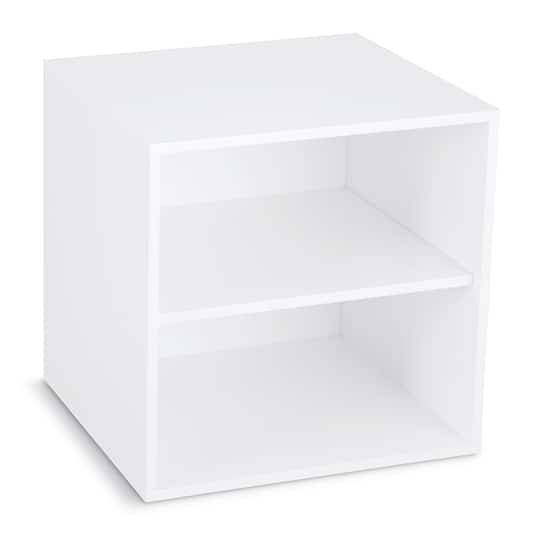 16" White Modular Cube With Shelf By Simply Tidy