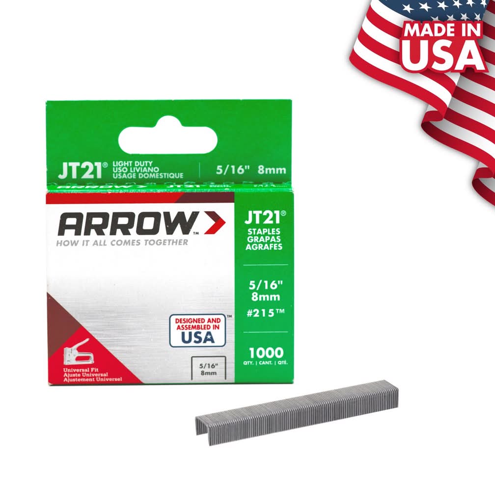 Arrow Jt21 7/16 In. W X 5/16 In. L 23 Ga. Wide Crown Light Duty Staples 1000 Pk