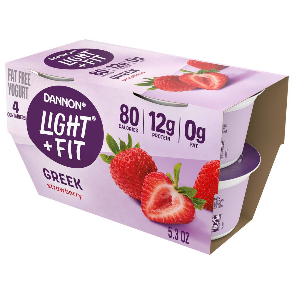 Light + Fit Dannon Strawberry Nonfat Greek Yogurt (4 ct)