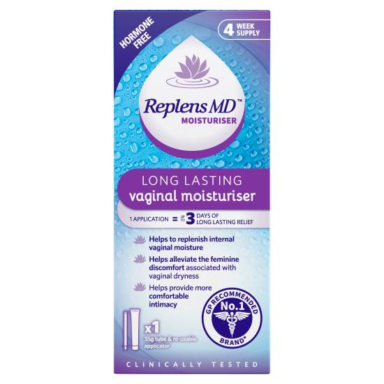 Replens Long Lasting Vaginal Tube and Re-Usable Applicator Moisturiser (35g)