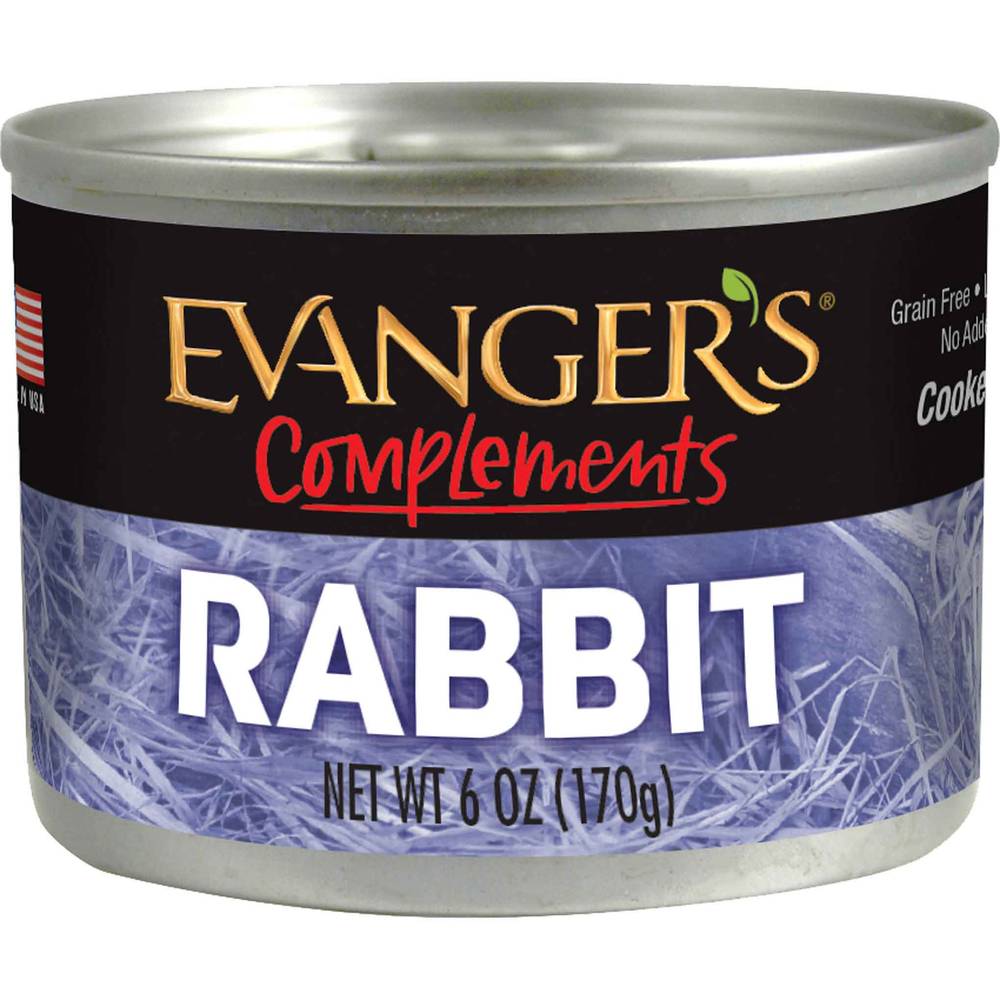 Evangers Grain Free Rabbit Wet Dog and Cat Food, 6 Ounces