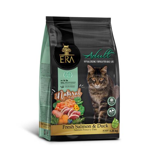 Alimento ERA Libre de Grano para Gato Adulto de Salmón y Pato 1,25kg