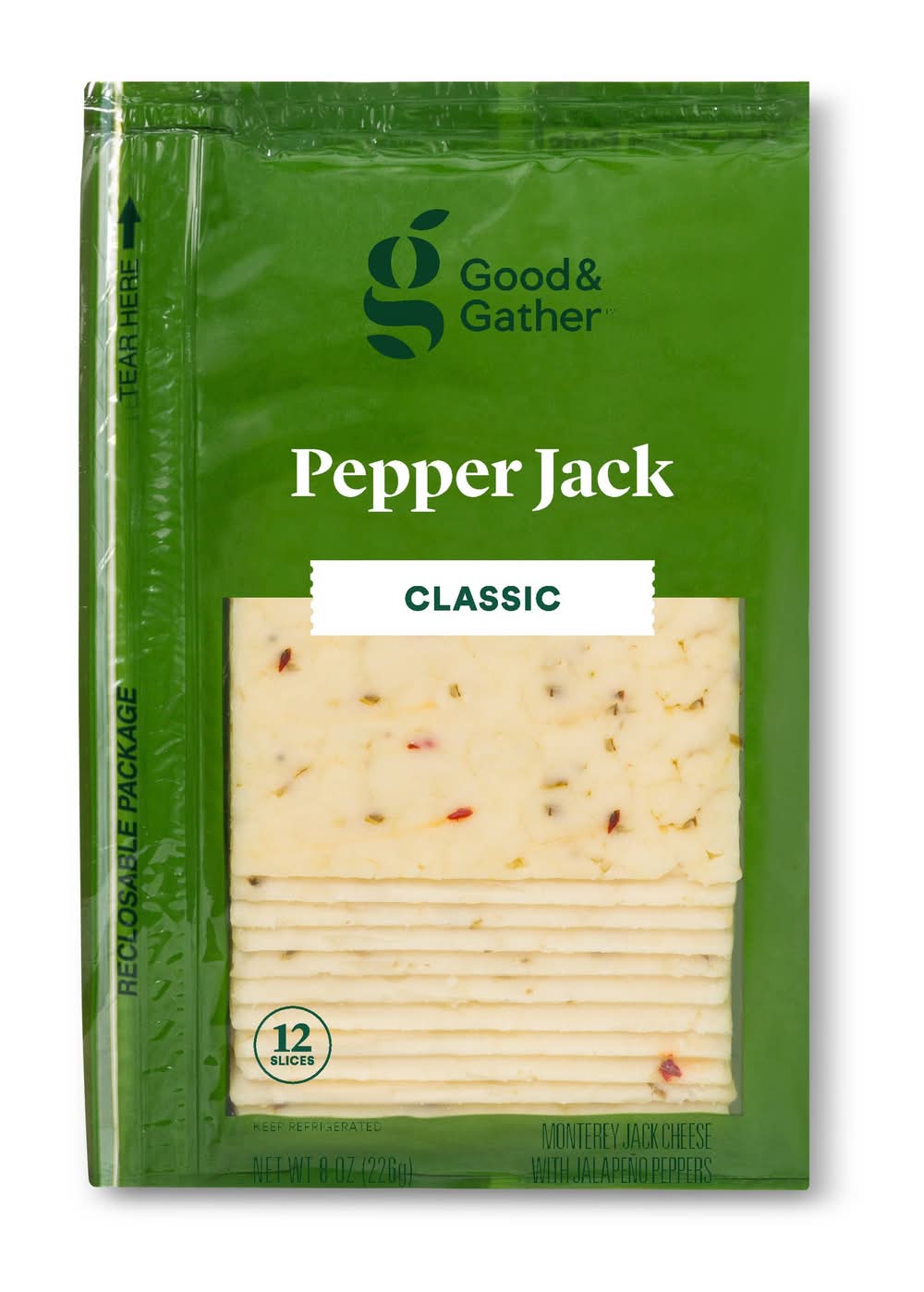 Good & Gather Pepper Jack Deli Sliced Cheese (8 oz, 12 ct)