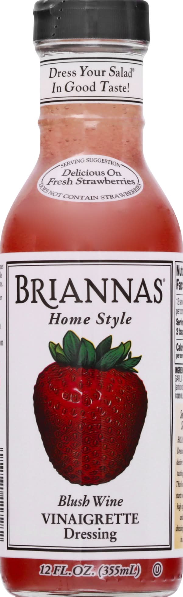 Briannas Blush Wine Vinaigrette Dressing, Strawberry (12 fl oz)