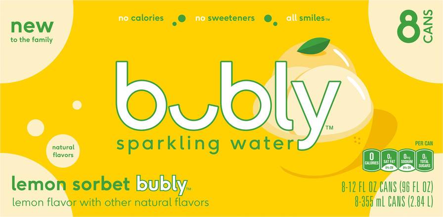 Bubly Sparkling Water (8 ct , 12 fl oz) (lemon sorbet)