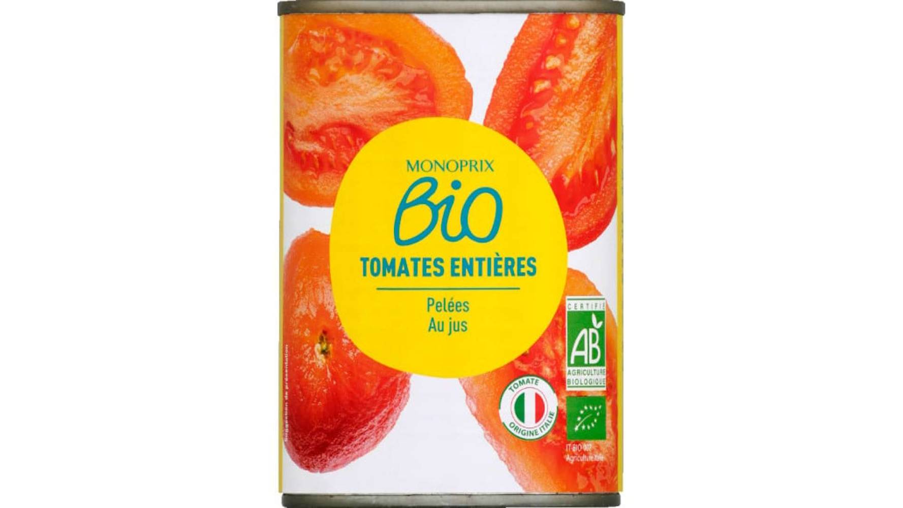 Monoprix Bio Tomates entières pelées bio La boîte de 240 g net égoutté