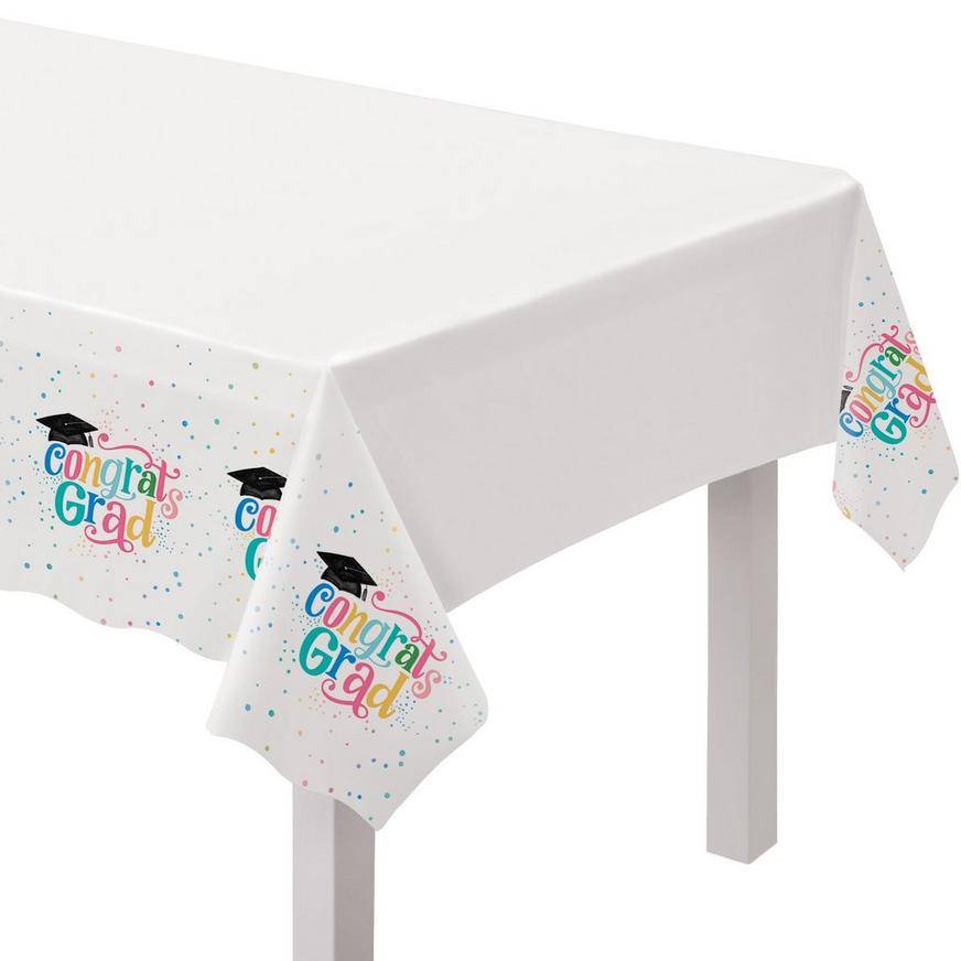 Party City Follow Your Dreams Graduation Plastic Table Cover (54in x 102in)