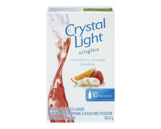 Crystal Light · Individuels, Fraise orange banane - Singles strawberry-orange-banana (10 x 2.7 g)