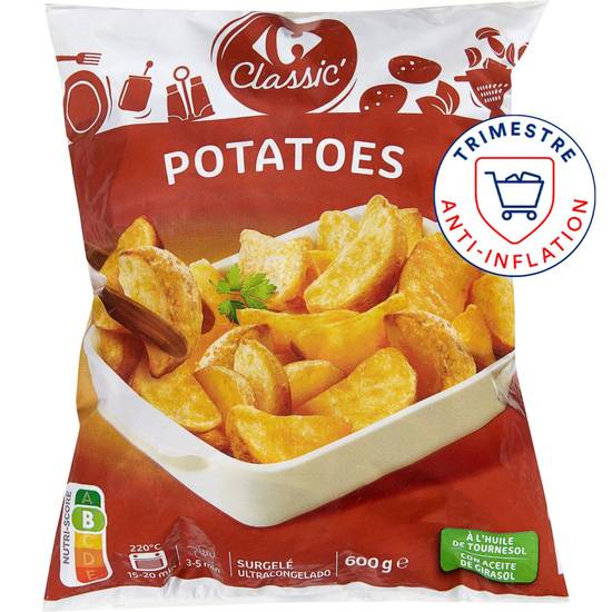 Carrefour Classic' - Pommes de terre en quartiers avec peau enrobées