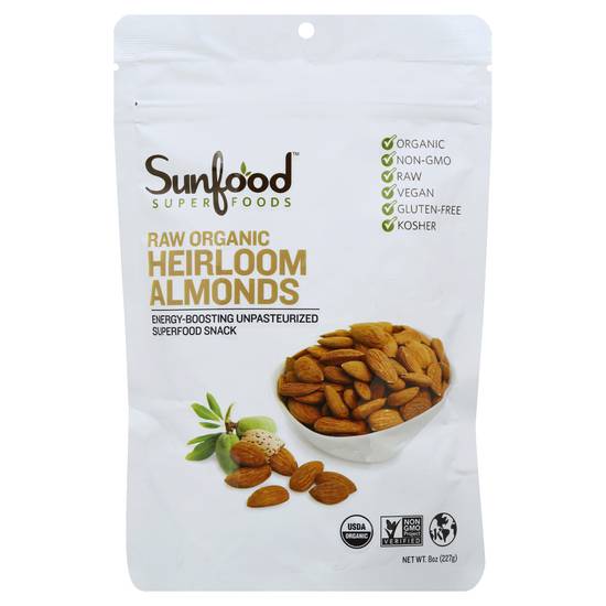 Sunfood Superfoods Raw Organic Heirloom Almonds (8 oz)