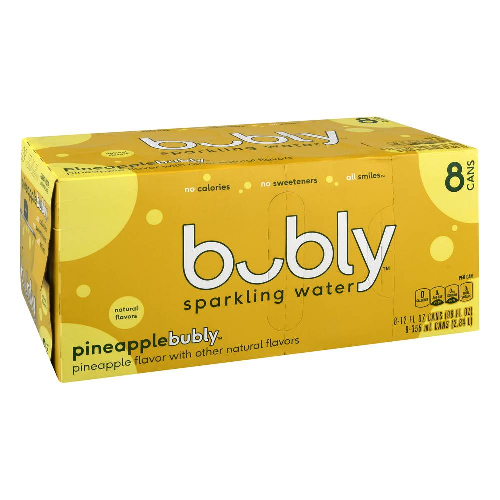 bubly Sparkling Water, Pineapple (8 x 12 fl oz)