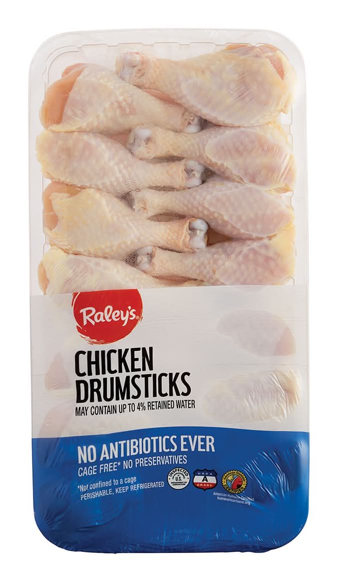Raley'S Chicken Drumsticks, Club Pack, No Antibiotics Ever Per Pound