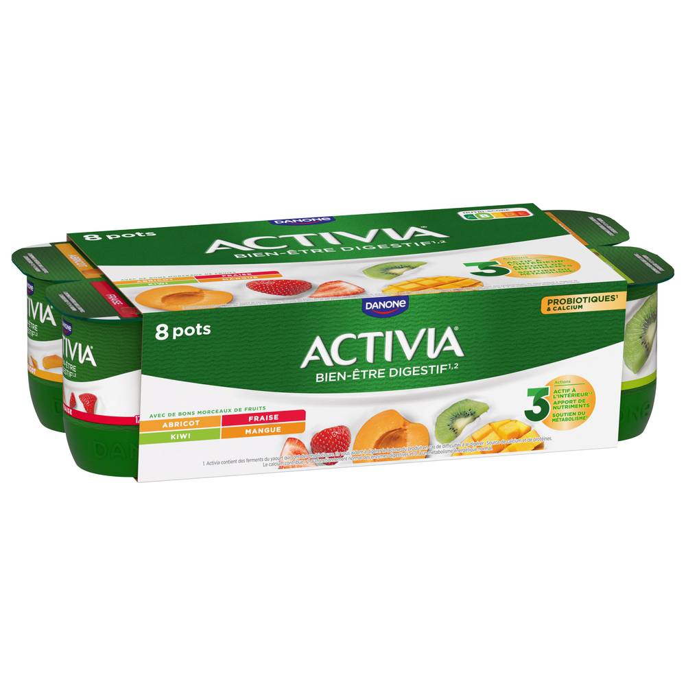 Activia - Probiotiques yaourt aux fruits bifidus, fraise, abricot, kiwi, mangue (8)