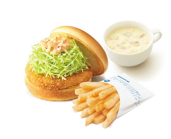 チキンバーガー＋70円�ドリンクセット