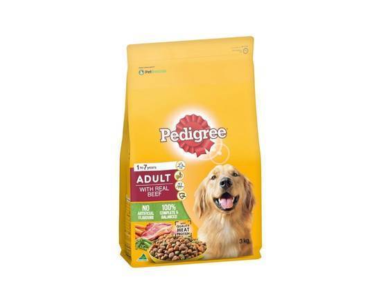 Pedigree Dry Dog Food Real Beef Bag 3kg