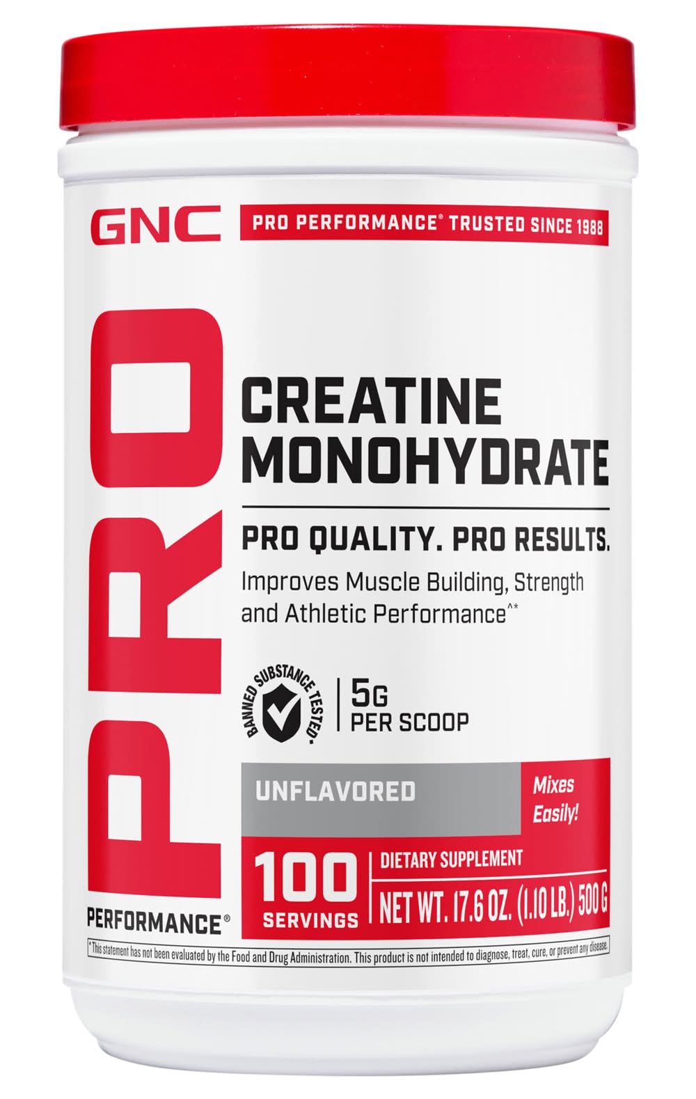 GNC Pro Performance Creatine Monohydrate Powder Dietary Supplement (17.6 oz)
