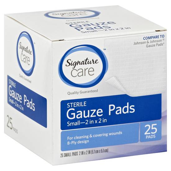 Signature Care Sterile Small Gauze Pads (25 ct)