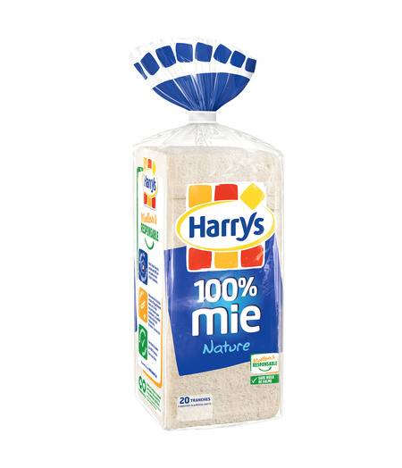 Pain de mie Nature Sans Croûte HARRY'S - le paquet de 20 tranches - 500 g