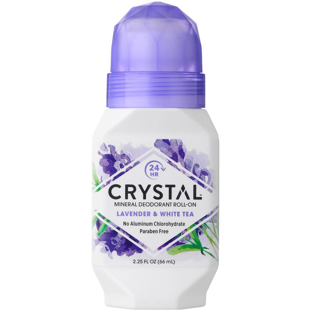 Crystal Mineral Deodorant Roll-On, Lavender & White Tea (2.25 fl oz)