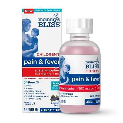 Mommy's Bliss Children's Pain & Fever Acetaminophen, Yummy Berry (4 fl oz)