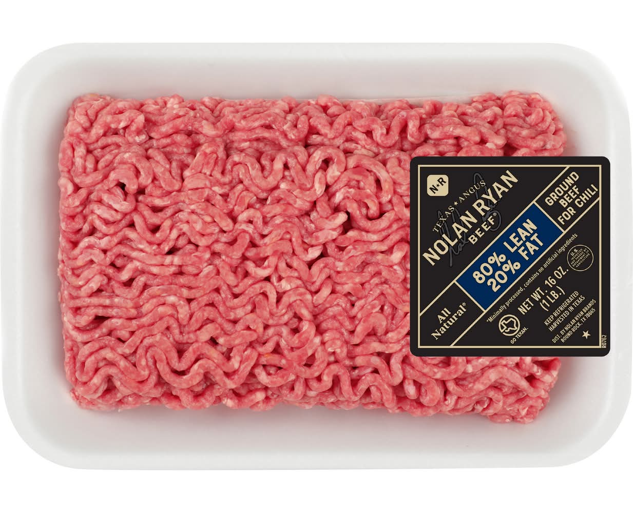 ibp Trusted Excellence Nolan Ryan Beef All Natural* Angus Ground Beef For Chili 80/20 (1.00 net wt) (16 oz)