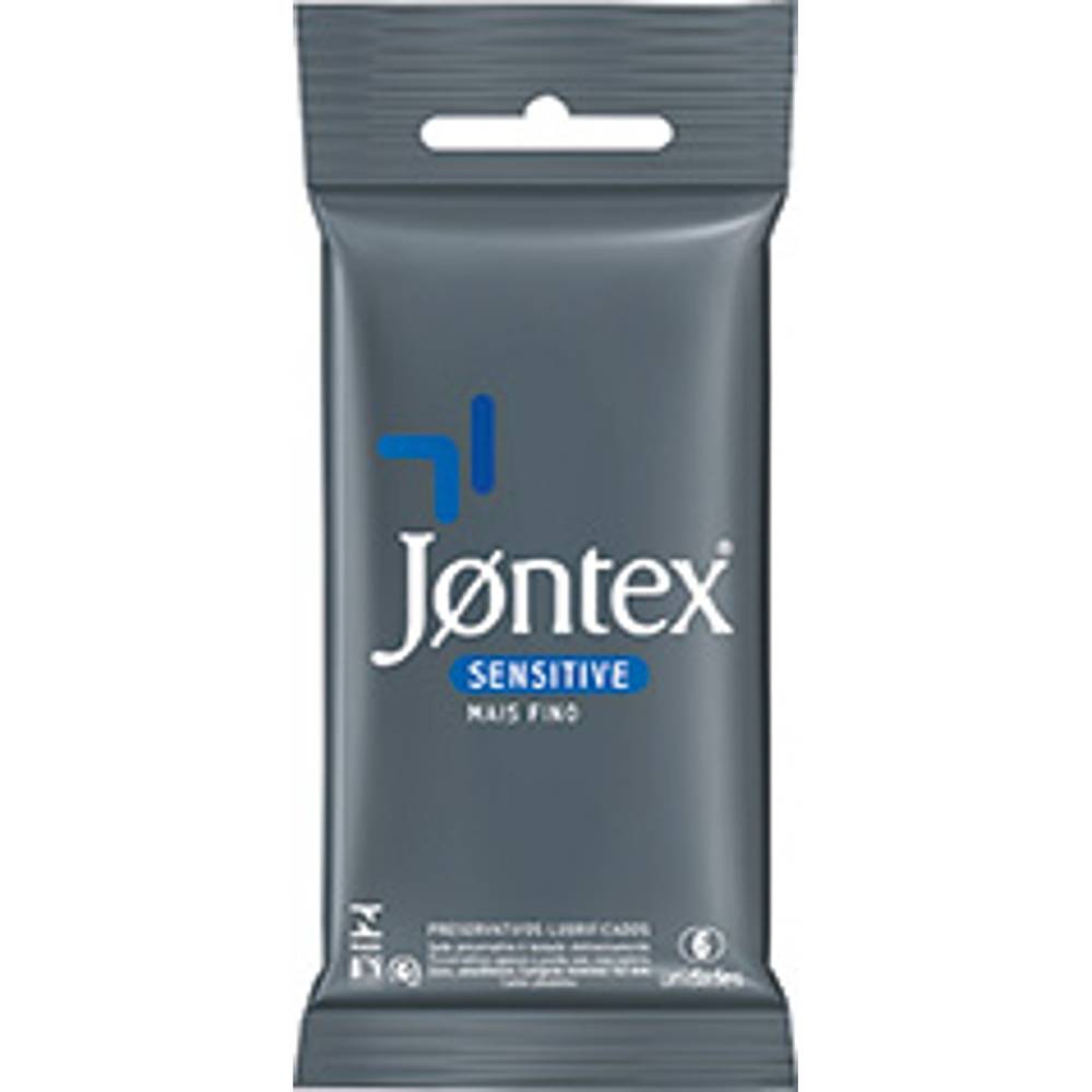 Jontex preservativo lubrificado masculino sensitive mais fino (6 un)