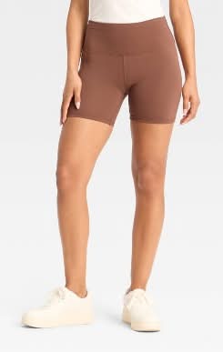 Women's High-Rise ButterBliss Bike Shorts - Wild Fable™ Brown XS
