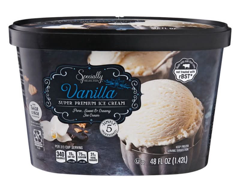 Specially Selected Super Premium Ice Cream, Vanilla (48 fl oz)