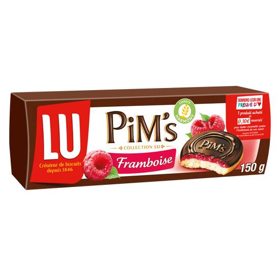 Lu - Biscuits génoises nappées à la framboise et au chocolat pim's