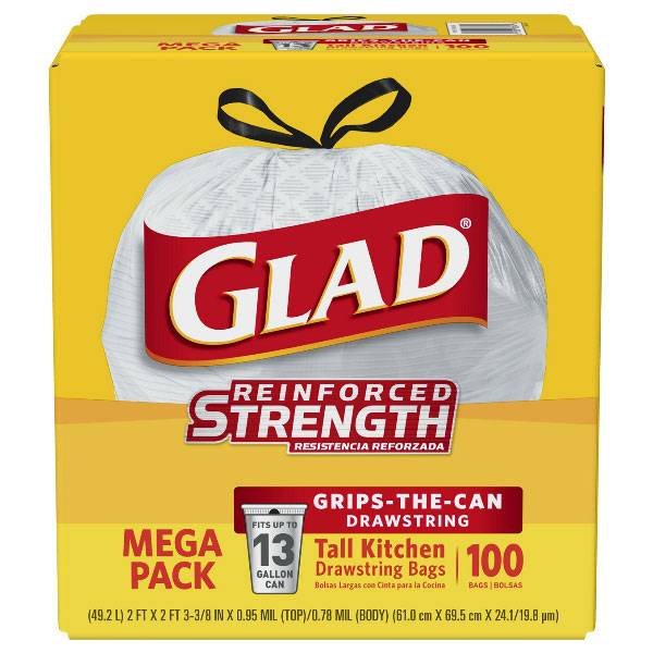 Glad Kitchen Drawstring Bags (100 ct)