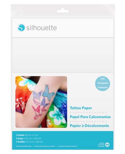 Silhouette Printable Temporary Tattoo Paper, 8.5x11 in, Clear (2 ct)