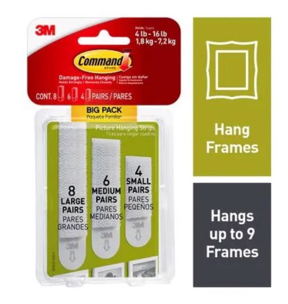 3M Command Assorted Plastic Strips 18 Pk