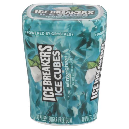 Ice Breakers Ice Cubes Wintergreen Sugar Free Chewing Gum, (40ct)