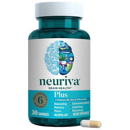 Neuriva Brain Health Supplement, Vitamins B12 & B6, Support for Memory and Focus - 30.0 ea